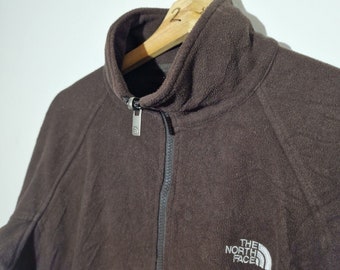 The North Face - Petite veste marron pour femmes en molleton avec fermeture éclair sur toute la longueur