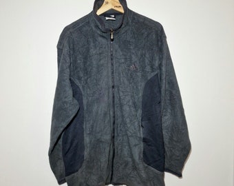 Adidas - Veste vintage vintage Y2K XXL en polaire grise pour homme 2002