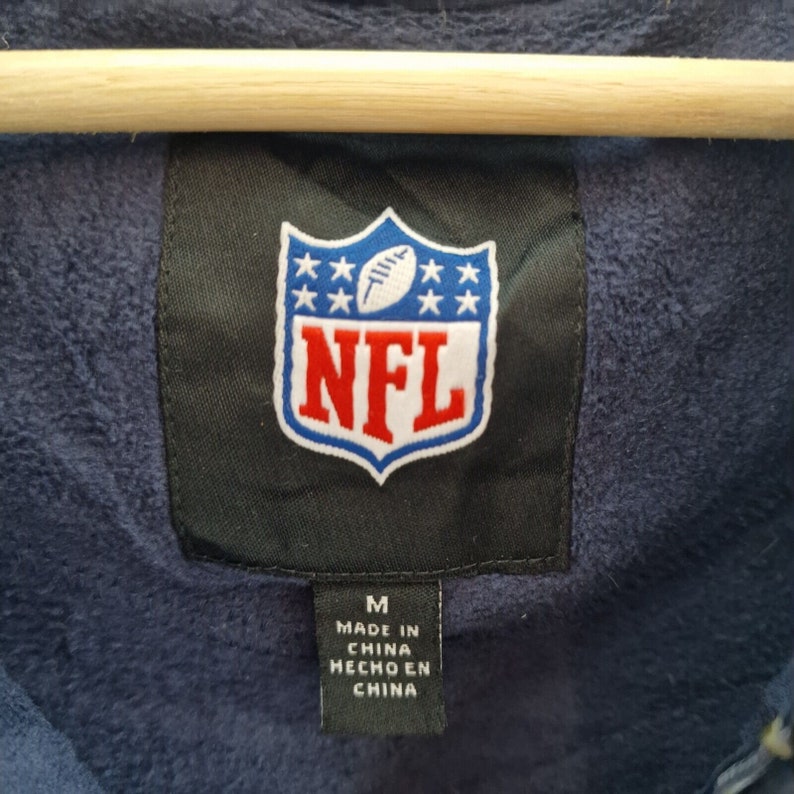 Setatle Seahawks Herren Medium NFL Navy Fleece-Jacke mit durchgehendem Reißverschluss und Kapuze Bild 4
