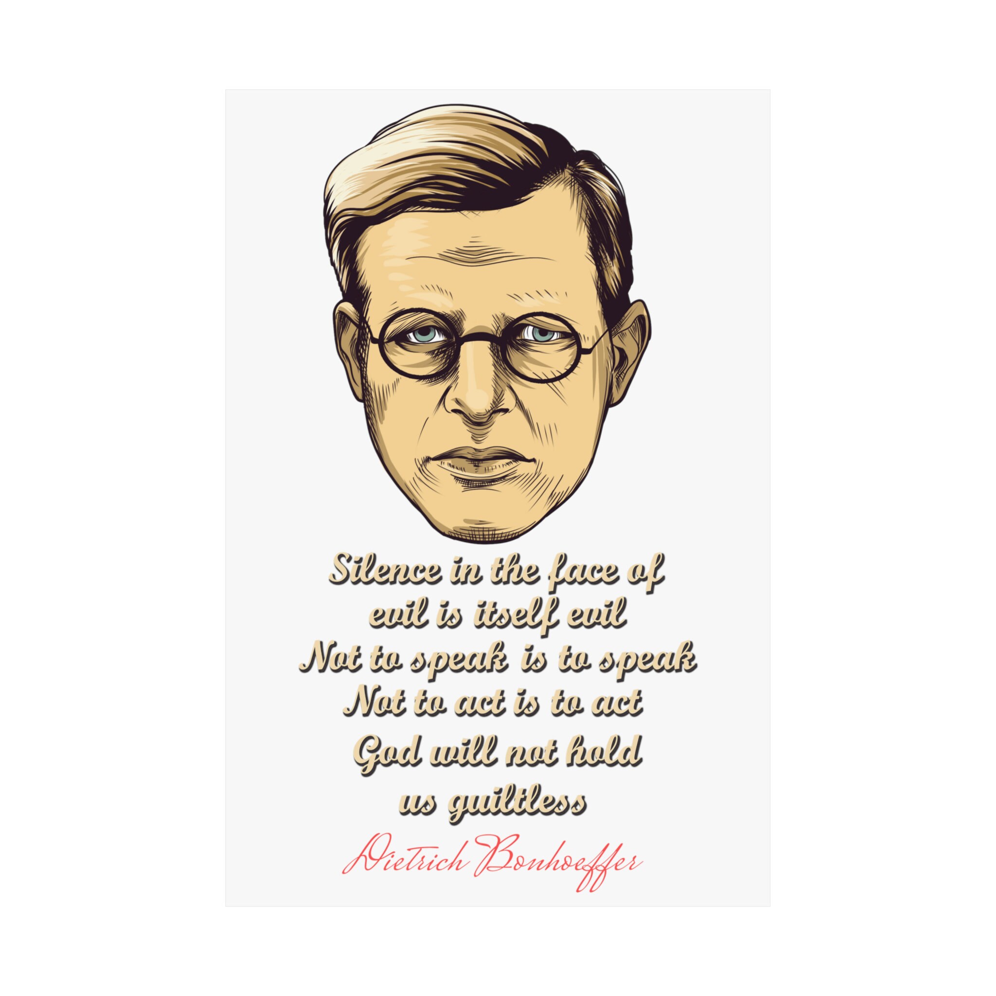Bonhoeffer and Famous Quote Matte Vertical Posters Etsy