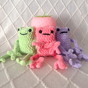 crochet frog plushie ~ leggy frog ~ cute plushie ~ kids stuffie ~ stuffed animal ~ handmade ~ amigurumi ~ customizable ~ MADE TO ORDER