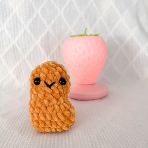 crochet chicken nugget plushie ~ play food ~ cute stuffie ~ food toy ~ cute gift ~ amigurumi ~ handmade ~ physical product ~ MADE TO ORDER