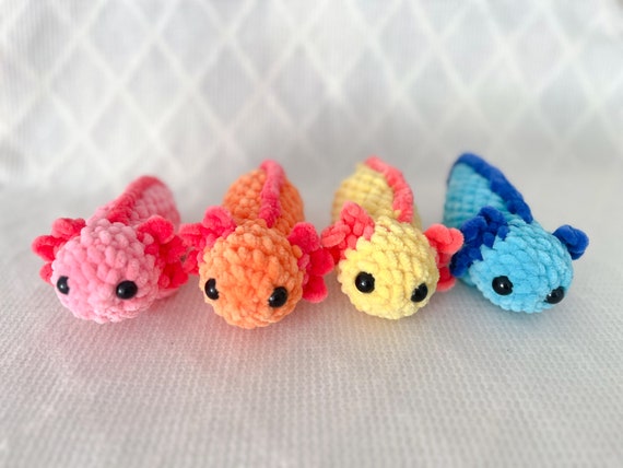 Baby Axolotl Crochet Plushie: Handmade Stuffed Animal / Amigurumi Toy - Customizable Gift (Made To Order)