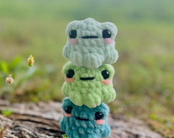 Rana de bolsillo de ganchillo - peluche amigurumi - juguete de animal hecho a mano - artículo personalizable - lindo regalo - animal de peluche - hecho por encargo