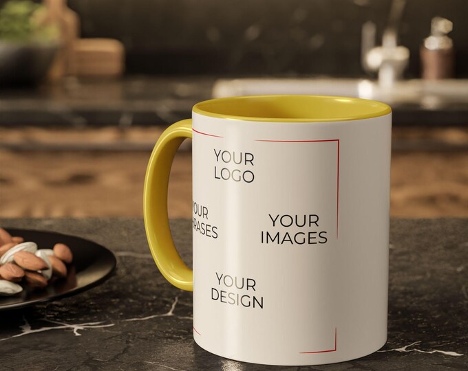 Featured listing image: Customizable Colorful Mug - Personalized Gift for Coffee Lovers, Great for Birthdays, Holidays, and Special Occasions, Unique Drinkware