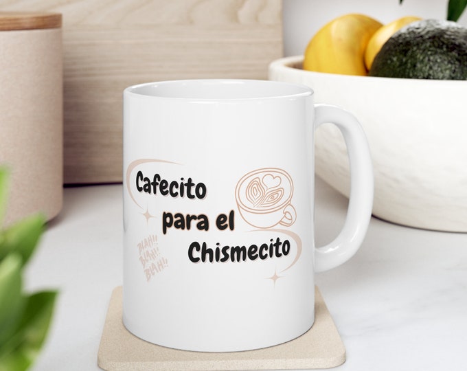 Featured listing image: Little Coffee and Gossip, funny coffee mug, creative design, mug for friends, gift mug, coffee and friends mug, tazas para amigos.