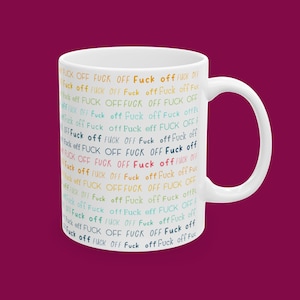 F*ck Off Retro Mug – Funny Profanity Coffee Cup – Snarky Swear Word Gift for Coworkers, Introverts, and Bold Office Humor Fans (11oz, 15oz)