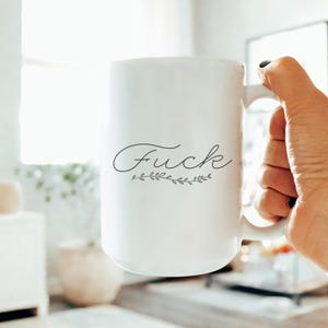 Curse word coffee mug, F&*K floral design coffee cup, funny inappropriate mug in 11oz or 15oz, the perfect gift for your coworker or friend