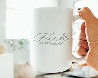 Tasse à café florale F*&K : cadeau amusant et inapproprié