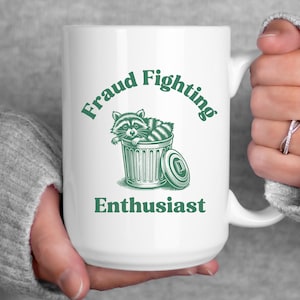 Fraud Fighting Enthusiast Mug – Funny Fraud Analyst Coffee Cup, Compliance Officer Gift, Financial Crime Investigator, Snarky Work Mug