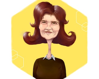 Personalisierte Karikatur / Digital / Hand gezeichnet / Skizze / Porträt / Kundenspezifische Karikatur / Weihnachtsgeschenk / Zeichnung vom Foto / Schwarzweißzeichnung