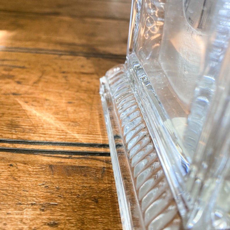 Vintage Hechinger German Crystal Quartz Table Clock . Glass Clock With