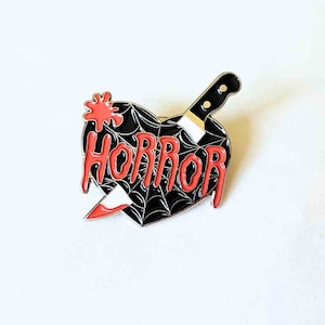 Bloody Knife Heart Enamel Pin - Horror Lover Gift