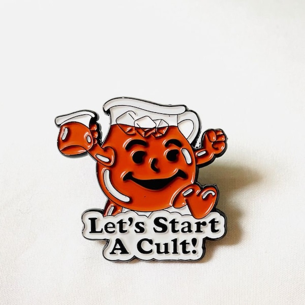 Let's Start a Cult Koolaid Lapel Lanyard Beanie Pin - Unique funny gift with option to include birthday card