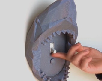 Shark Light Switch Plate Cover Toggle Style Fun Ocean Nursery Kids Man Cave