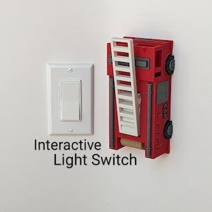 Fire Truck Engine Light Switch Cover Plate Personalized Decora Style Firefighter Fire Department Station Office Nursery Kid Room Decor