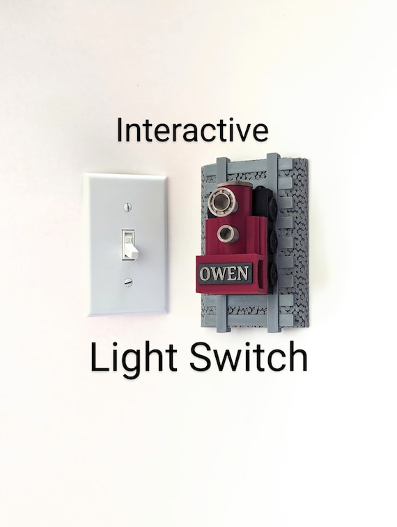 Train Light Switch Plate Cover Steam Engine Toggle Custom Personalized Interactive