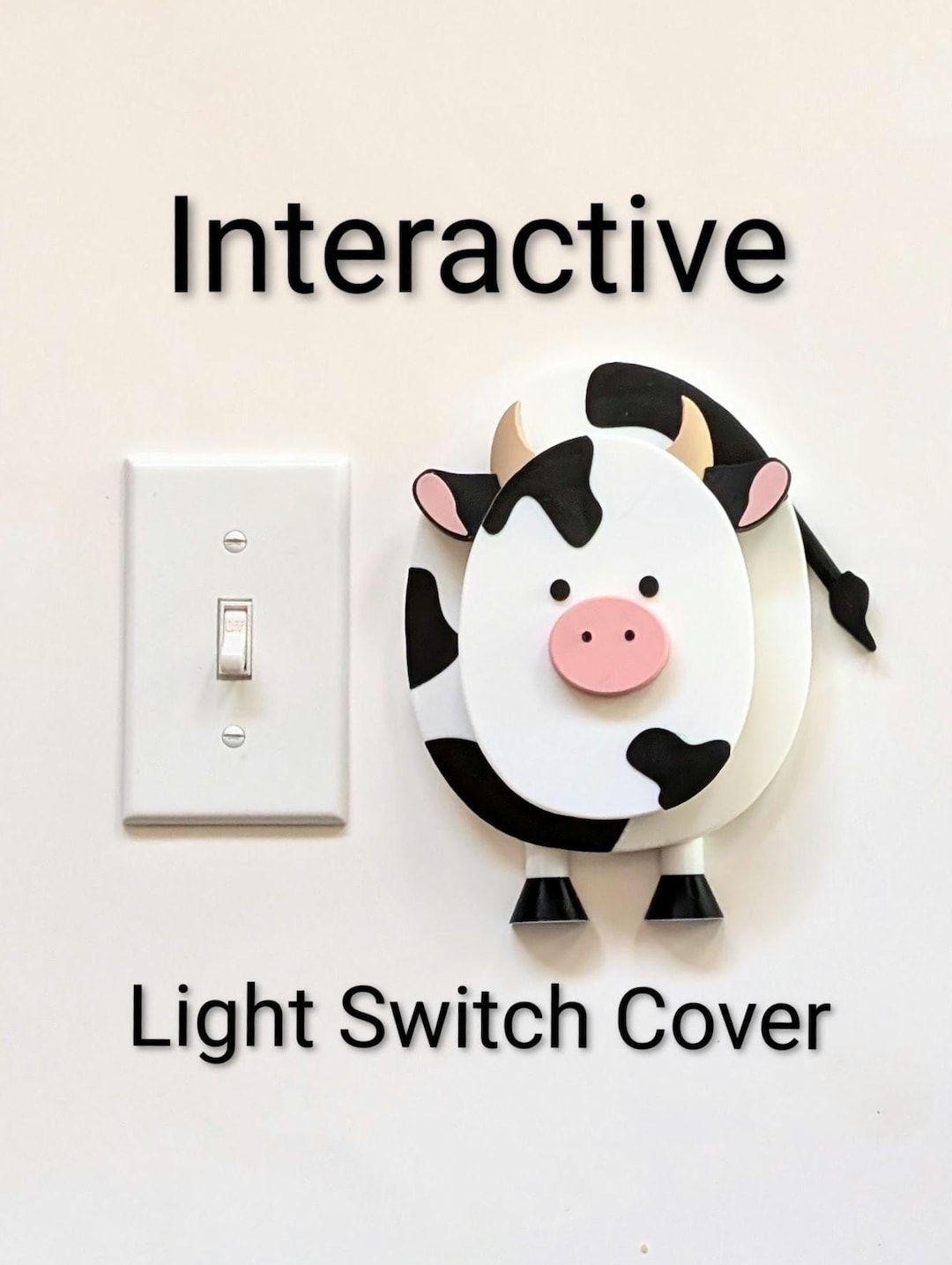 Cow Toggle Interactive Cow Toggle Light Switch Cover – Farmhouse Nursery Decor - Etsy