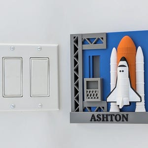 Space Shuttle Rocket Ship Decora 2 Gang Light Switch Plate Cover