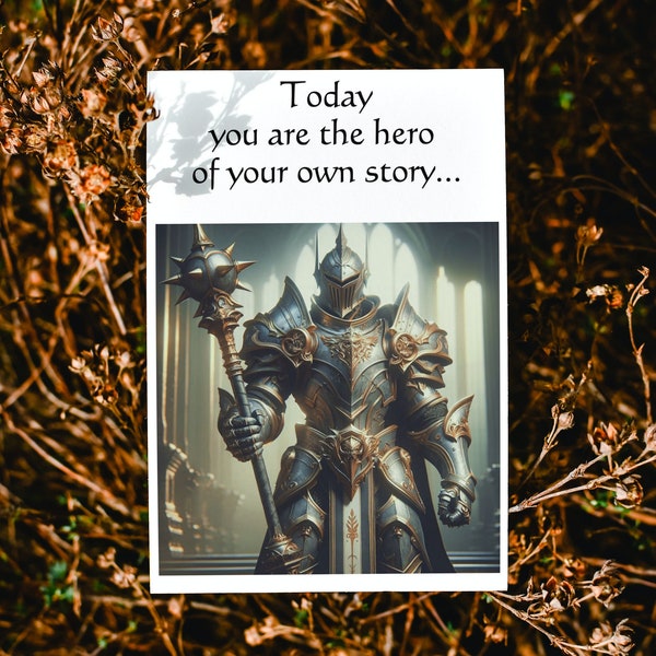 Legendary Birthday Card, Knight and Dragon, Dragon Guarding Loot, Fantasy and Role Playing