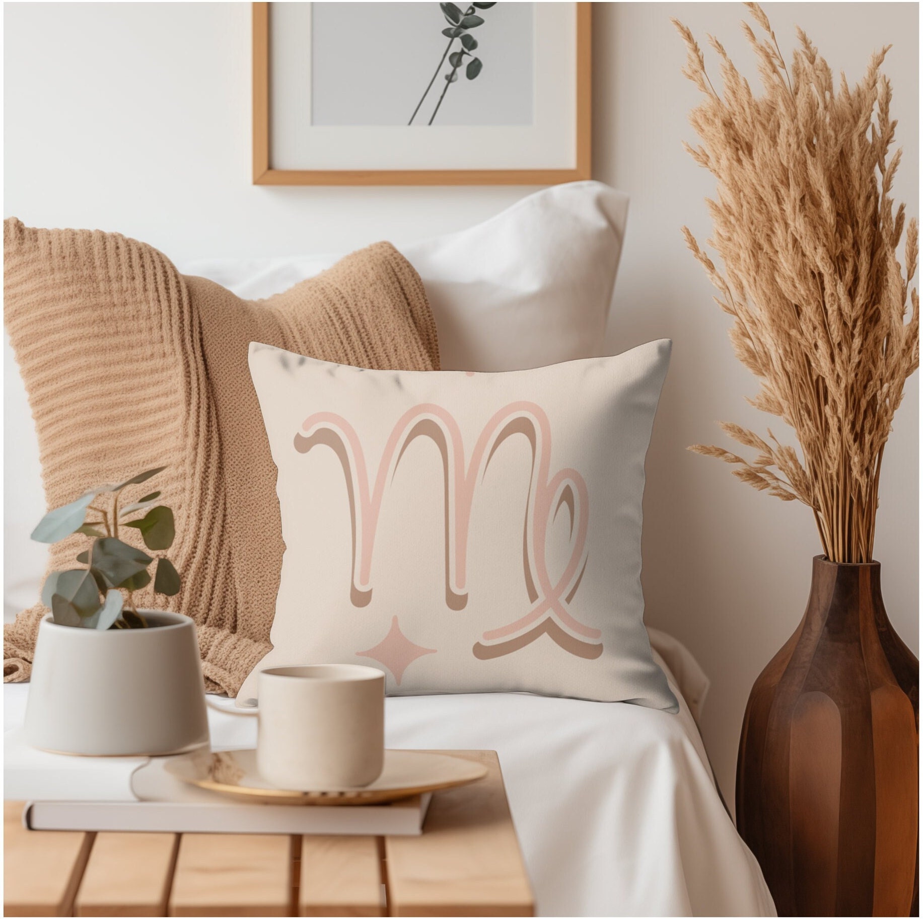 Virgo Zodiac Symbol Home Decor Pillow Nude Accent Pillow Throw Pillow