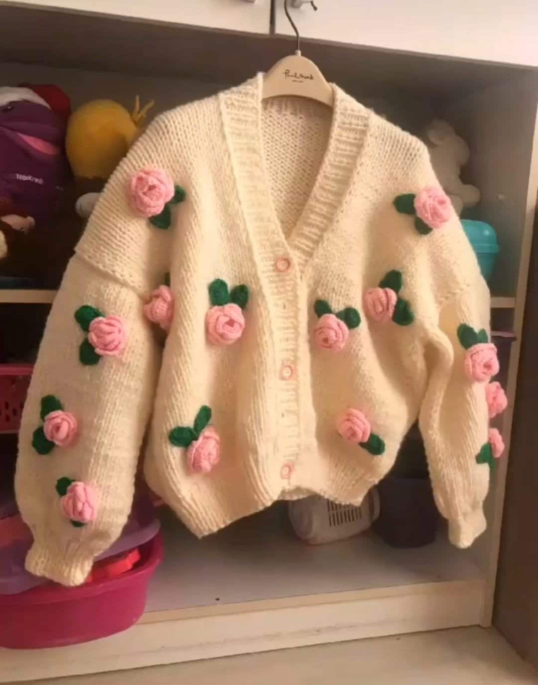 Pink Roses Cardigan , Chunky Cropped Cardigan for Woman , White Sweater With Pink Flowers , Unique Gift for Women - Etsy Pink Roses Cardigan , Chunky Cropped Cardigan for Woman , White Sweater With Pink Flowers , Unique Gift for Women - Etsy