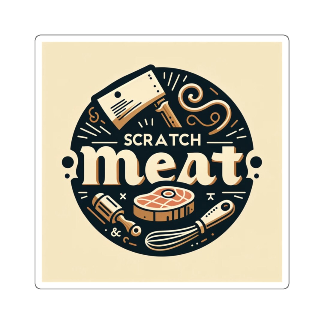 Scratch and Meat Square Sticker - Etsy
