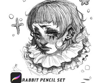 Set di pennelli Procreate Pencil – Pennelli per schizzi digitali strutturati
