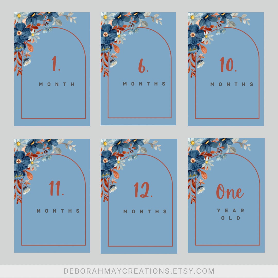 Printable Baby Milestones Cards, Photo Cards for Your Babies First 12 ...