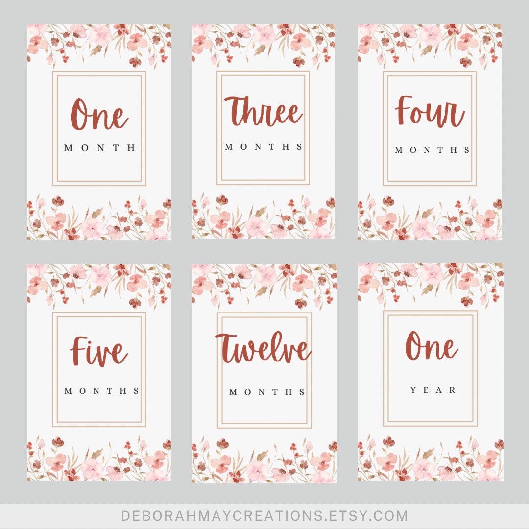Printable Baby Milestones Cards, 1 to 12 Months. - Etsy