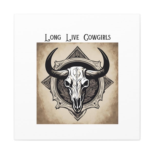 Retro vintage long live cowgirls Canvas Gallery Wraps - wall hanging for her, girls, daughter, wife, girlfriend, love country and western