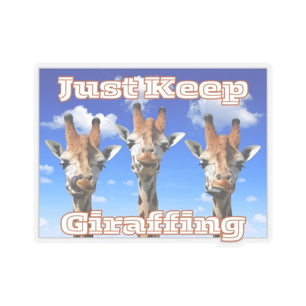 Funny Giraffe Kiss-Cut Stickers - Wild animal lovers stickers, funny laugh joke art, wall art