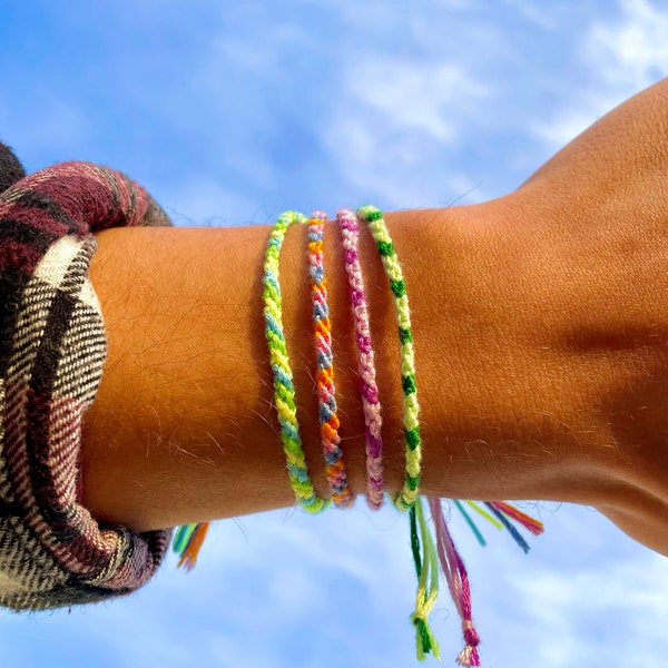 Custom Candy Stripe Bracelet | Friendship Bracelet | Personalized Colors | Colorful Bracelet