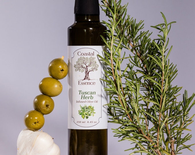 Tuscan Herb Infused Olive Oil Gift for Him - Handcrafted Elegance for Elevated Tastes Gift for Her - Culinary Delight Olive Oil Favors