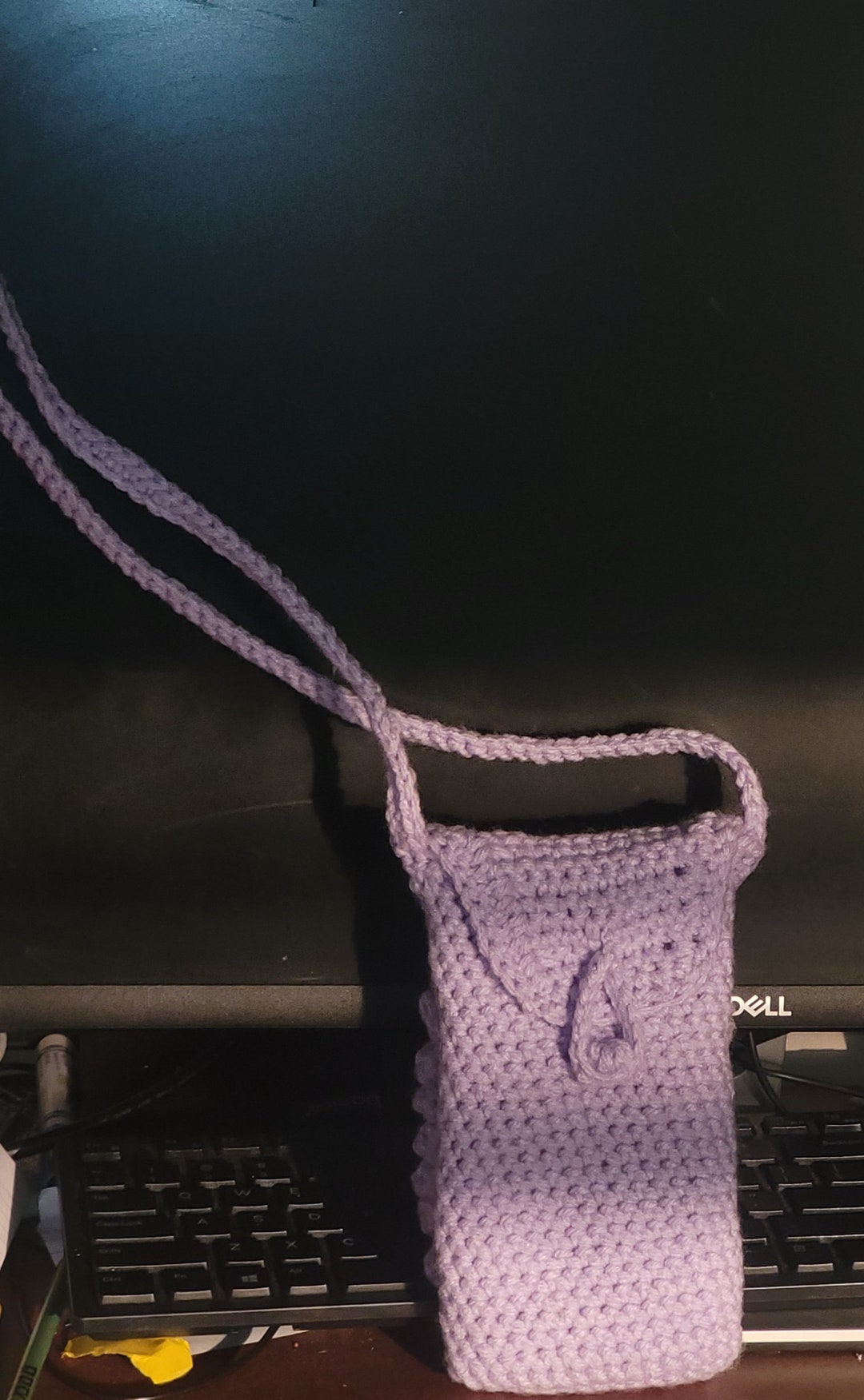 Purple - Handmade Cotton Mobile Charging Holder 09