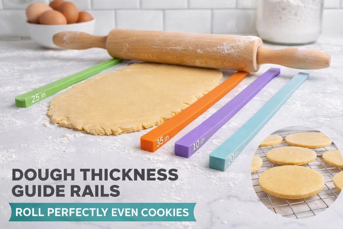 Dough Thickness Guide Rails For Rolling Pin Even Cookie Dough Sticks dough-thickness-guide-rails-for-rolling-pin-even-cookie-dough-sticks