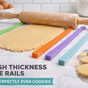 Dough Thickness Guide Rails for Rolling Pin | Even Cookie Dough Sticks