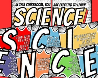 Comic Book Science Classroom Rules Set