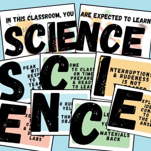 Science Classroom Rules Printable Posters (PDF & Canva Template) - Etsy