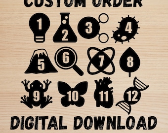 Science Classroom Desk Numbers (Digital File Download)