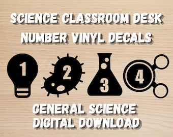 General Science Desk Number Decals (Digital Download)