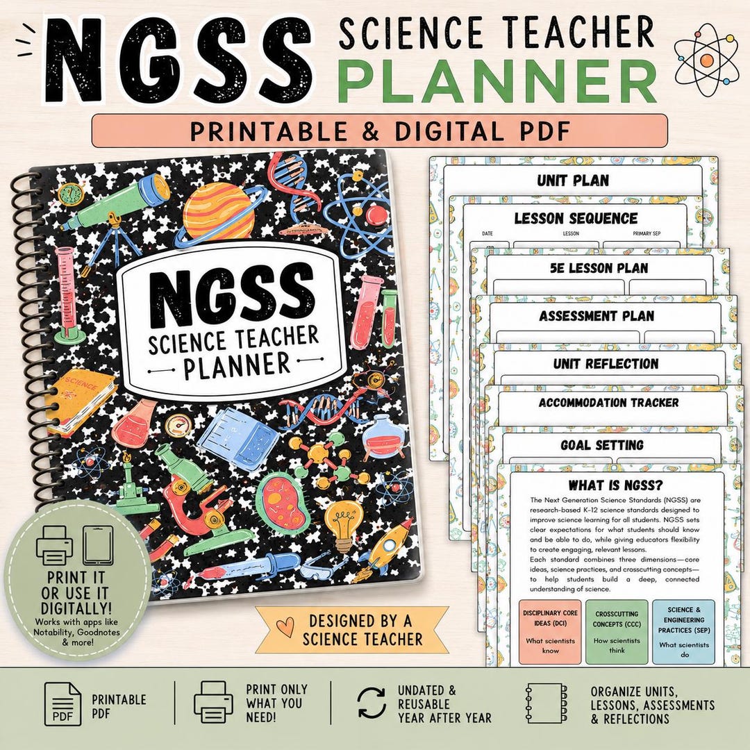 Printable NGSS Science Teacher Planner | Planning System for Secondary ...
