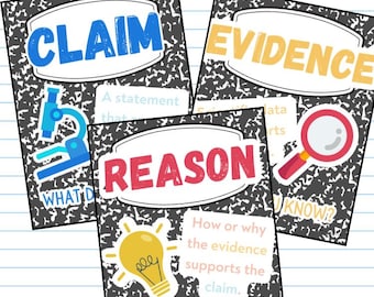Composition Notebook CER Science Bulletin Board Posters