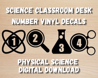 Physical Science Desk Number Decals (Digital Download)