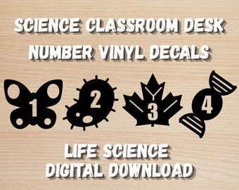 Life Science Desk Number Decals (Digital Download)