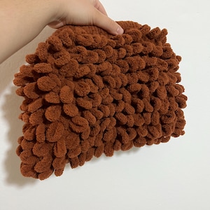 Handgemachte grobstrick häkeln Puffy Tasche: Flauschige Kupplung