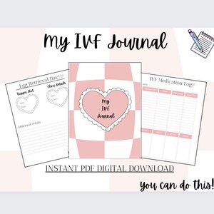 IVF Journal, IVF Journey, IVF Organizational Planner, Ivf Printable Planner, Fertility Planner, Infertility Organizer, Pink Journal