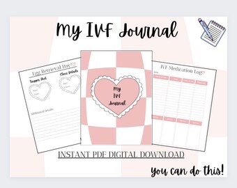 IVF Journal, IVF Journey, IVF Organizational Planner, Ivf Printable Planner, Fertility Planner, Infertility Organizer, Pink Journal