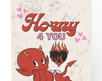 Horny 4 U Love Card l Valentines Card l Funny Card l Anniversary Card