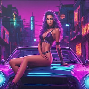 Hot Rod Alley Girl-Satin Poster (210gsm)